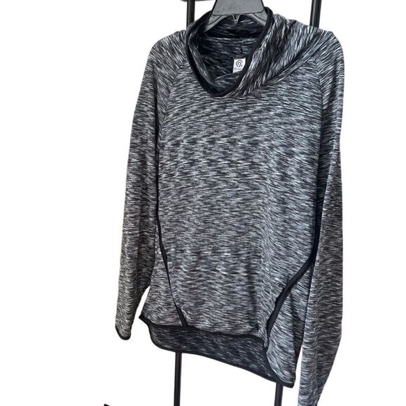 Champion fleece cowl neck pullover black thumb holes size large - Picture 5 of 15